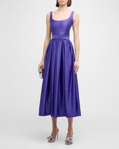 LEO LIN Colleen Sleeveless Scoop-Neck Midi Dress - Purple