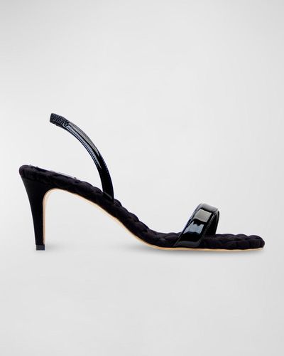 Aera Claudia Vegan Patent Slingback Sandals - Metallic