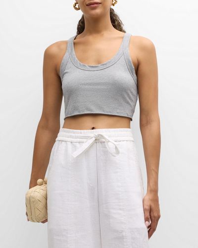 A.L.C. Halsey Cropped Scoop-Neck Tank Top - Gray