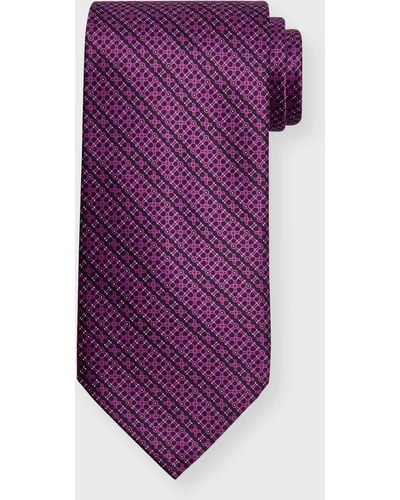 Stefano Ricci Printed Silk Tie - Purple