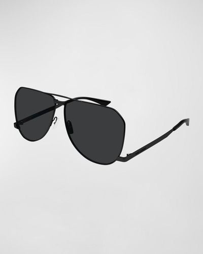 Saint Laurent Sl 690 Dust Metal Aviator Sunglasses - Black