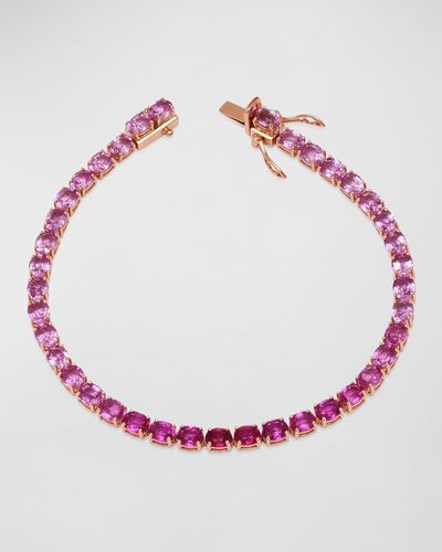 Graziela Gems 18k Rose Gold Ombre Pink Sapphire Tennis Bracelet