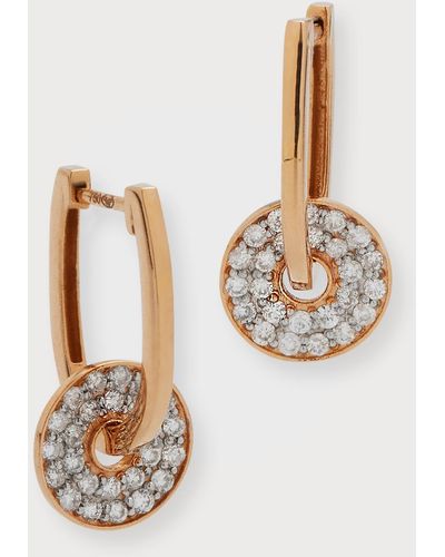 Ginette NY 18k Mini Diamond Donut Hoop Earrings - White