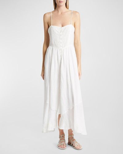 Isabel Marant Erika Embroidered Sleeveless Maxi Dress - White