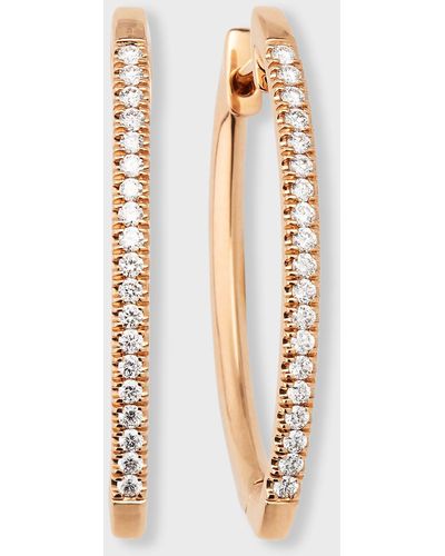 Lisa Nik 18k Rose Gold Pear-shaped Diamond Hoop Earrings - Natural