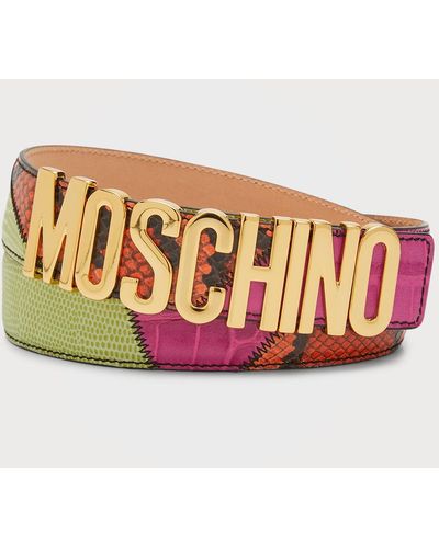 Moschino Patchwork Leather Belt - Multicolor