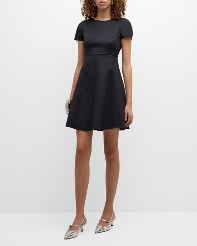 Emporio Armani Raglan-Sleeve Fit-&-Flare Mini Dress - Black