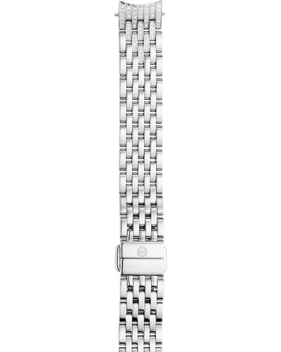 Michele 14Mm Sidney Classic Bracelet Strap W/ Diamonds - White