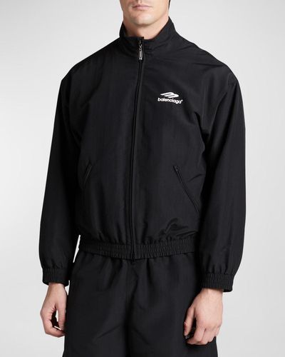 Balenciaga Logo Track Suit Jacket - Black