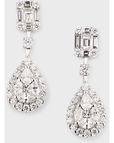 Zydo 18k White Gold Multi Diamond Earrings, 1.66tcw