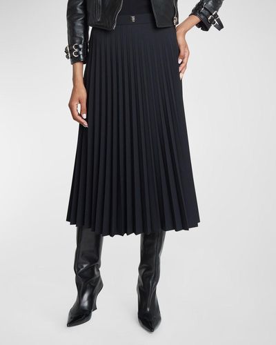 Givenchy Pleated Wool Midi Skirt - Blue