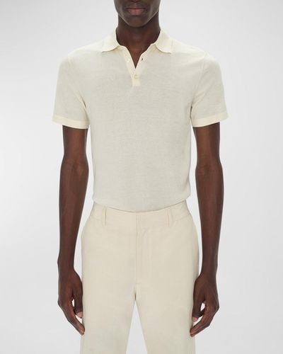 Jonathan Simkhai Barron Short-Sleeve Cotton Polo Shirt - Natural
