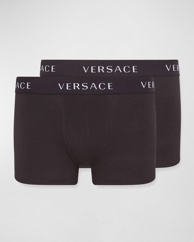 Versace 2-pack Long Boxer Briefs - Blue