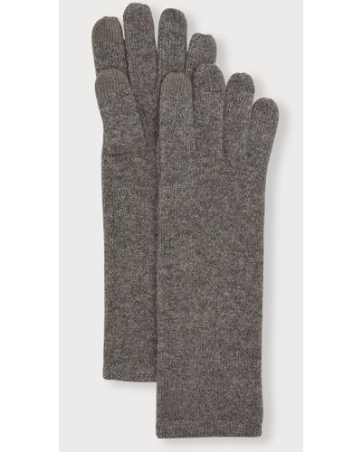 Sofiacashmere Mid-Length Cashmere Jersey Knit Gloves - Black