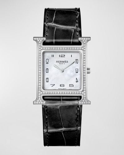 Hermès Heure H Watch, Medium Model, 30 Mm - Black
