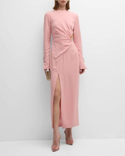 Lela Rose Draped Sheath Dress With-Tone Detail - Pink