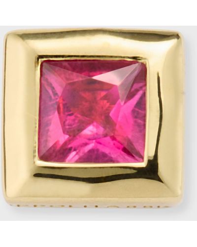 Ippolita 18k Rock Candy Caramella Square Stud Earring In Rubellite, Single - Pink
