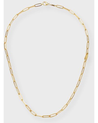 Lisa Nik 18k Yellow Gold Paper Clip Necklace, 18"l - White