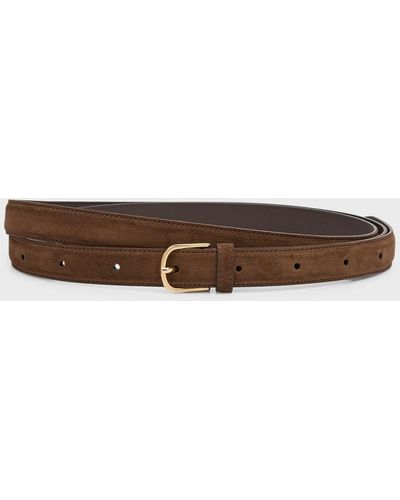 Totême Suede & Leather Wrap Belt - Brown