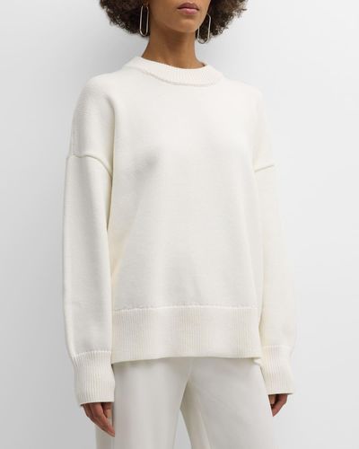 Co. Oversized Crewneck Sweater - White