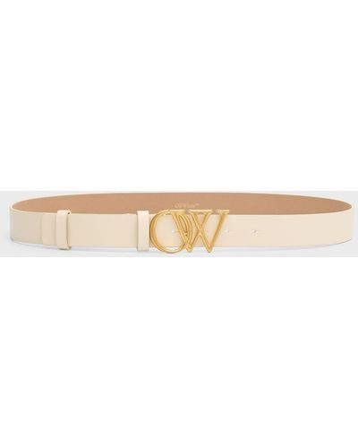 Off-White c/o Virgil Abloh Ow Initials Leather Belt - Natural