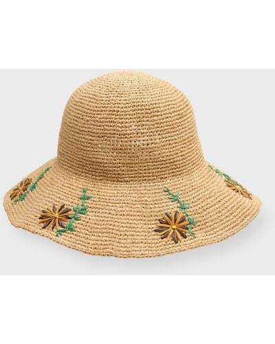 Bindya Accessories Paper Straw Sunflower Hat - Natural