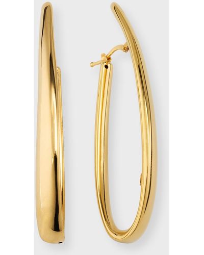 Lisa Nik 18k Yellow Gold Elongated Curve Hoop Earrings - Metallic