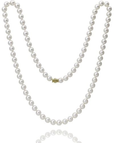 Assael 32" Akoya Cultured 8.5mm Pearl Necklace With Yellow Gold Clasp - White