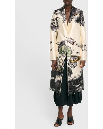 Jason Wu Print Placement Single-Breasted Top Coat - Multicolor