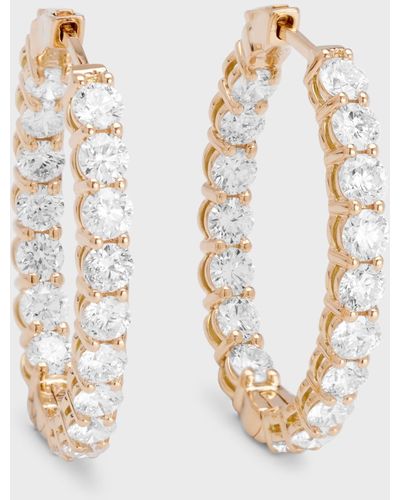 Neiman Marcus 18k Yellow Gold Diamond Oval Hoop Earrings, 5.1tcw - Natural