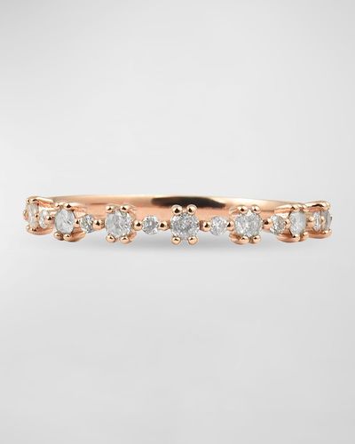 Stevie Wren 14k Rose Gold Diamond Flowerette Ring - White