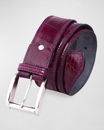 Zambezi Grace Crocodile Leather Dress Belt - Purple