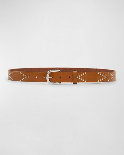 Isabel Marant Telly Gd Studded Leather Belt - Brown