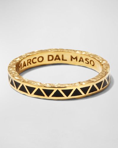 Marco Dal Maso Yellow Gold Manawa Black Enamel Thin Band Ring - Metallic