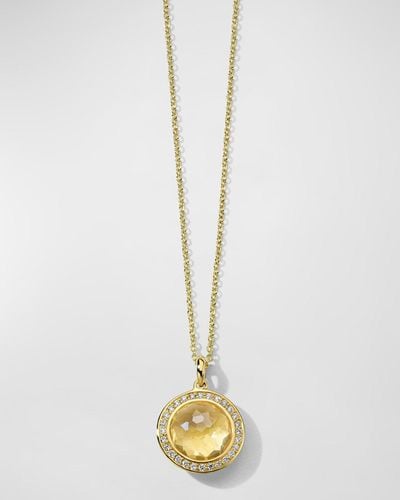 Ippolita Small Pendant Necklace In 18k Gold With Diamonds - White