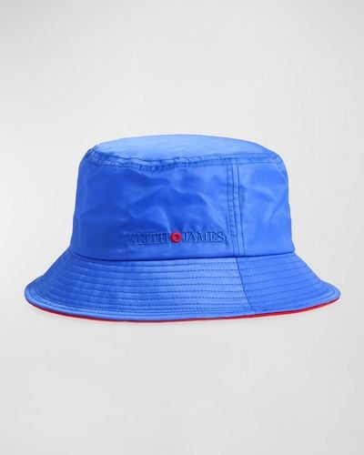 Keith James Logo Nylon Bucket Hat - Blue