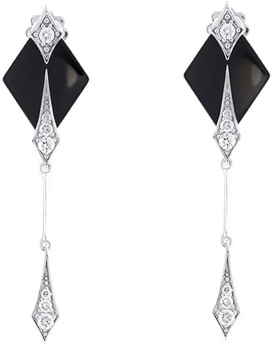’ROBERTO DEMEGLIO Diva Black Ceramic & 18k White Gold Diamond Dangle Earrings