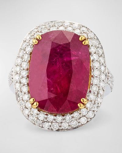 Alexander Laut 18K And Ruby Ring With Diamonds - Pink