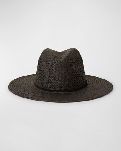 BTB Los Angeles Wendy Straw Fedora Hat - Black