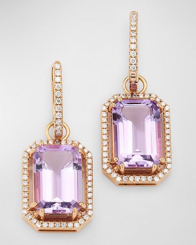 Goshwara Gossip 12X8Mm Emerald Cut And Diamond Earrings - Metallic