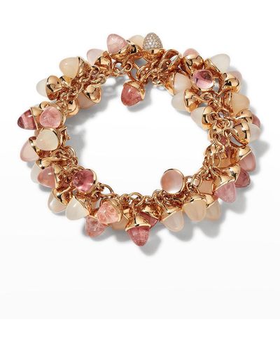 Tamara Comolli Rose Gold Mikado Flamenco Blush Bracelet With Diamonds - Pink