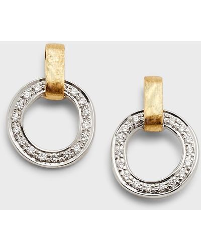 Marco Bicego Jaipur Link 18k Yellow & White Gold Flat-link Diamond Studs - Metallic