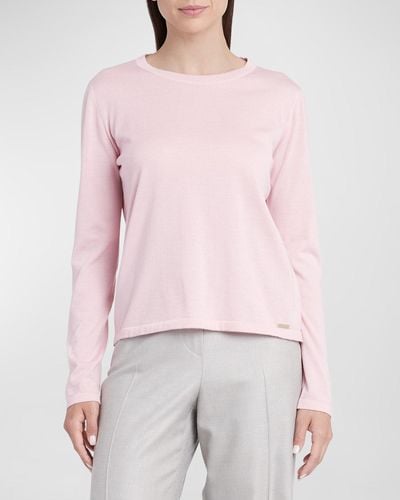 Kiton Cashmere-Silk Crewneck Sweater - Pink