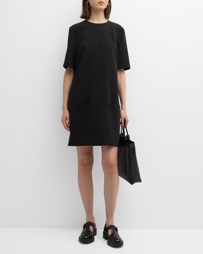 Rosetta Getty Cady Short-Sleeve Mini Shift Dress - Black