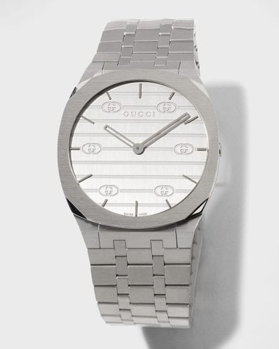 Gucci 25h Stainless Steel Bracelet Watch, 38mm - Gray
