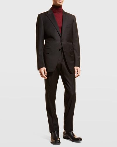 Tom Ford Solid Master Twill Two-Piece Suit - Black