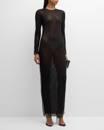 Le Superbe Net Worth Kate Long-Sleeve Maxi Dress - Black