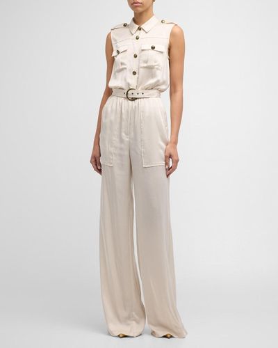 Ramy Brook Rayna Belted Wide-Leg Jumpsuit - Natural