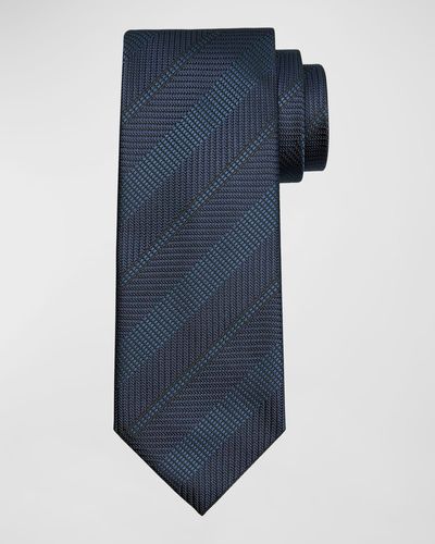 Tom Ford Silk Jacquard Stripe Tie - Blue