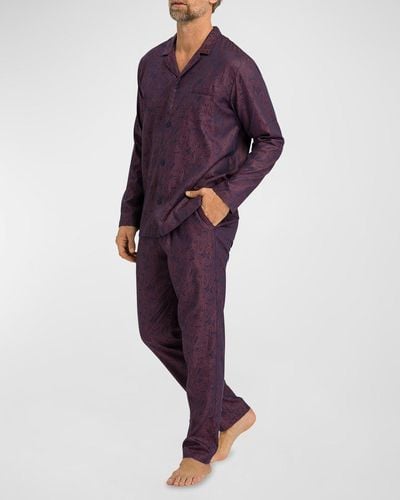 Hanro Selection Woven Pajamas - Purple
